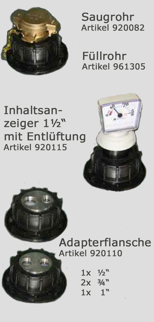 Anschlüsse für Vorrats- und Sammeltanks